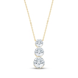 KAY Lab-Grown Diamonds Graduated Three-Stone Necklace 2 ct tw 14K Yellow Gold 18"