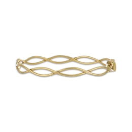 Open Twist Bangle Bracelet 10K Yellow Gold