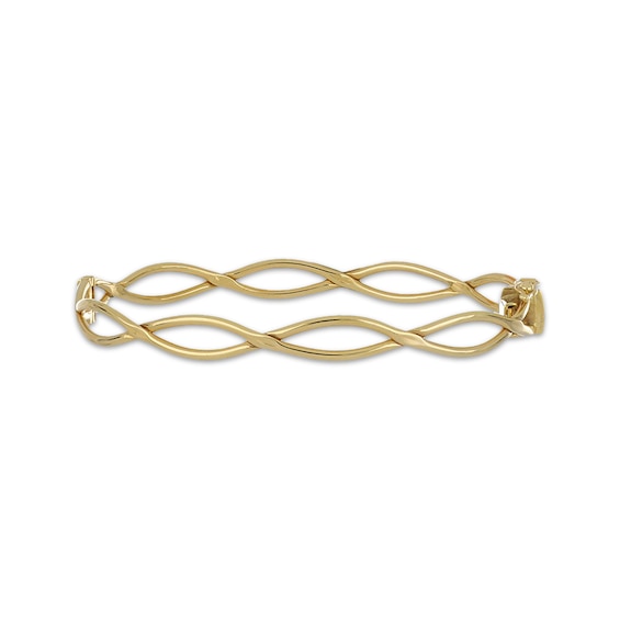 Open Twist Bangle Bracelet 10K Yellow Gold