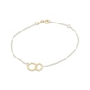 Thumbnail Image 1 of Interlocking Circle Bracelet Solid 10K Yellow Gold 7.5"
