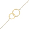 Thumbnail Image 2 of Interlocking Circle Bracelet Solid 10K Yellow Gold 7.5"