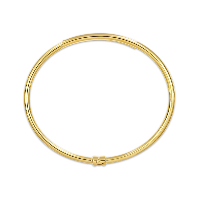 Main Image 3 of Polished Tube Bypass Bangle Bracelet 10K Yellow Gold 7.25"