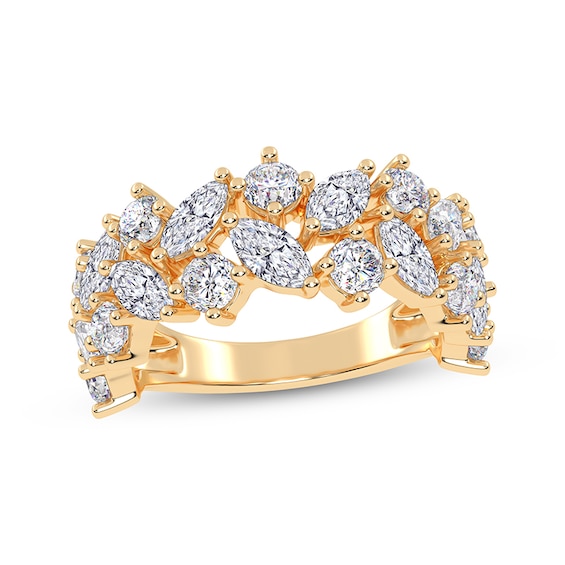 KAY Lab-Grown Diamonds Marquise & Round-Cut Scatter Ring 2 ct tw 14K Yellow Gold