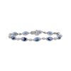 Thumbnail Image 1 of Oval-Cut Blue Lab-Created Sapphire & White Lab-Created Sapphire Milgrain Bracelet Sterling Silver 7.5"