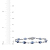 Thumbnail Image 3 of Oval-Cut Blue Lab-Created Sapphire & White Lab-Created Sapphire Milgrain Bracelet Sterling Silver 7.5"