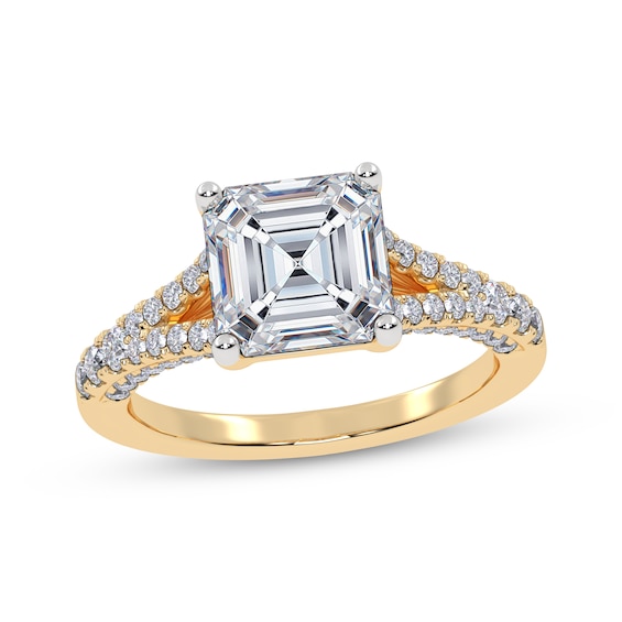 Adore Lab-Grown Diamonds Certified Square Emerald-Cut Engagement Ring 2-1/2 ct tw 14K Yellow Gold