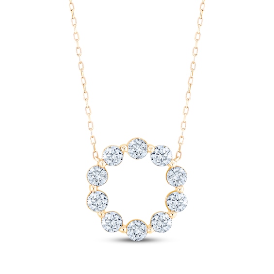 KAY Lab-Grown Diamonds Certified Circle Necklace 1-1/2 ct tw 18K Yellow Gold 18"
