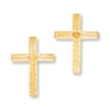 Cross Earrings 14K Yellow Gold