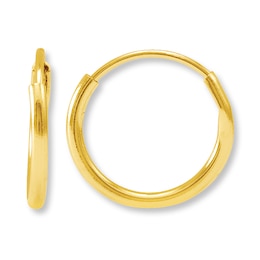 Hoop Earrings 14K Yellow Gold 10mm
