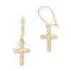 Cross Earrings 14K Yellow Gold