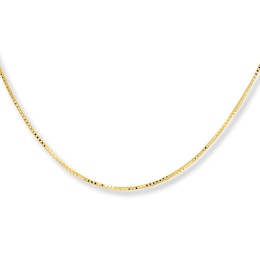 Solid Box Chain Necklace 10K Yellow Gold 16&quot;