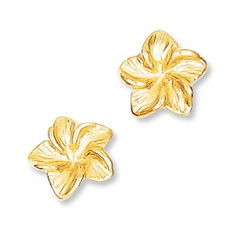 Flower Earrings 14K Yellow Gold