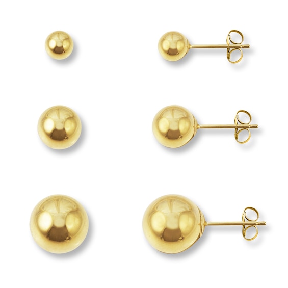 Earrings Set 14K Yellow Gold