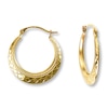 Thumbnail Image 0 of Textured Hoop Earrings 14K Yellow Gold