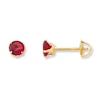 Thumbnail Image 0 of Children's Stud Earrings Lab-Created Ruby 14K Yellow Gold