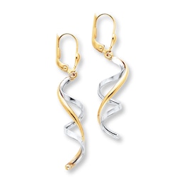 Spiral Earrings 14K Two-Tone Gold