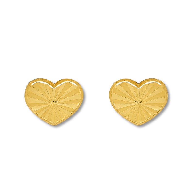 Child's Heart Earrings 14K Yellow Gold