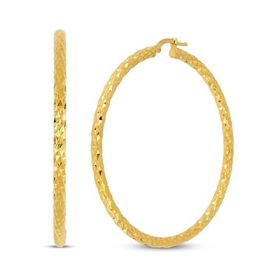 Hoop Earrings 14K Yellow Gold 50mm