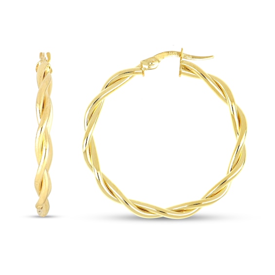 Twist Hoop Earrings 14K Yellow Gold