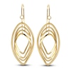 Thumbnail Image 2 of Oval Twist Dangle Earrings 14K Yellow Gold