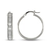 Thumbnail Image 3 of Glitter Hoop Earrings 14K White Gold 20mm