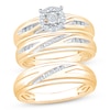 Thumbnail Image 1 of Adore His & Hers Round-Cut Diamond Three-Piece Bridal Set 1/4 ct tw 10K Yellow Gold