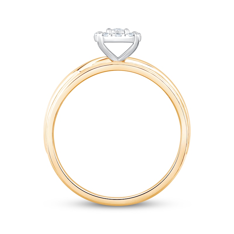 Main Image 2 of Adore Round-Cut Diamond Halo Engagement Ring 1/8 ct tw 10K Yellow Gold