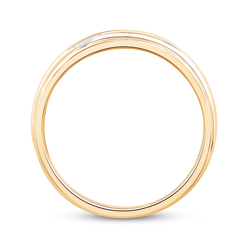 Main Image 2 of Adore Diamond Diagonal Women's Wedding Band 1/15 ct tw 10K Yellow Gold