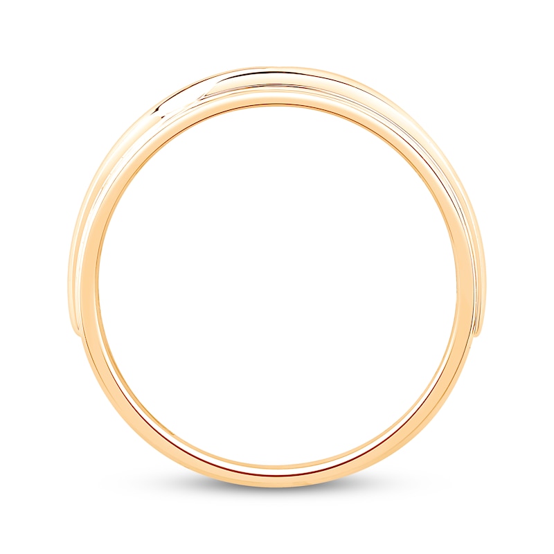 Main Image 2 of Adore Men's Diamond Diagonal Wedding Band 1/20 ct tw 10K Yellow Gold