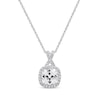Thumbnail Image 1 of Cushion-Cut White Lab-Created Sapphire Necklace Sterling Silver 18"