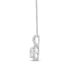 Thumbnail Image 2 of Cushion-Cut White Lab-Created Sapphire Necklace Sterling Silver 18"