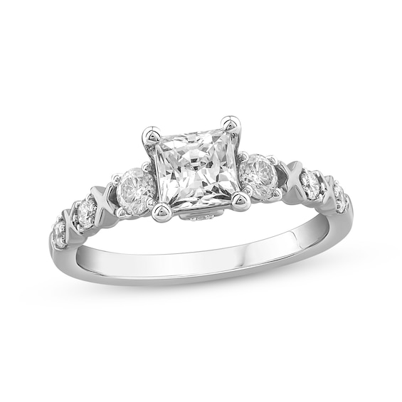 Princess-Cut Diamond Engagement Ring 1-1/3 ct tw 14K White Gold