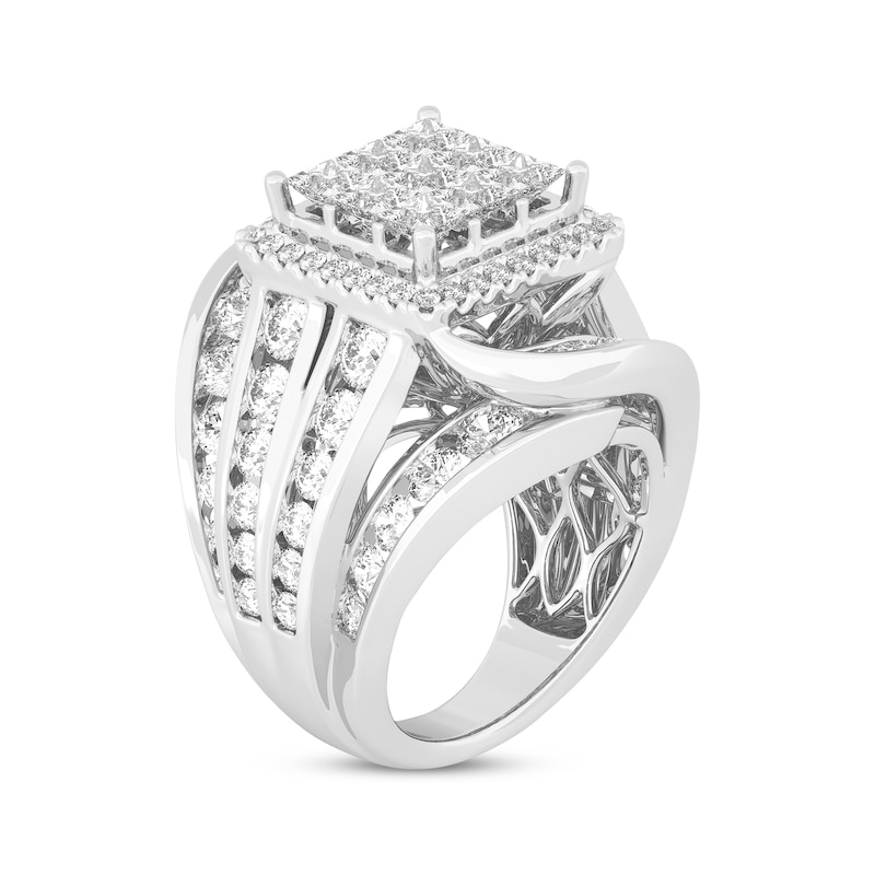 Main Image 2 of Princess-Cut Multi-Diamond Center Engagement Ring 7-1/5 ct tw 10K White Gold