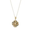 Thumbnail Image 1 of Black Enamel Love Knot Necklace 14K Yellow Gold