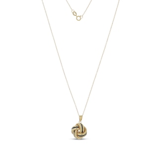 Black Enamel Love Knot Necklace 14K Yellow Gold Kay Outlet