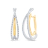 Thumbnail Image 1 of Unstoppable Love Diamond Crossover Double Hoop Earrings 1/4 ct tw 10K Two-Tone Gold