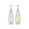 Thumbnail Image 2 of Unstoppable Love Diamond Crossover Double Hoop Earrings 1/4 ct tw 10K Two-Tone Gold