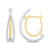Thumbnail Image 3 of Unstoppable Love Diamond Crossover Double Hoop Earrings 1/4 ct tw 10K Two-Tone Gold
