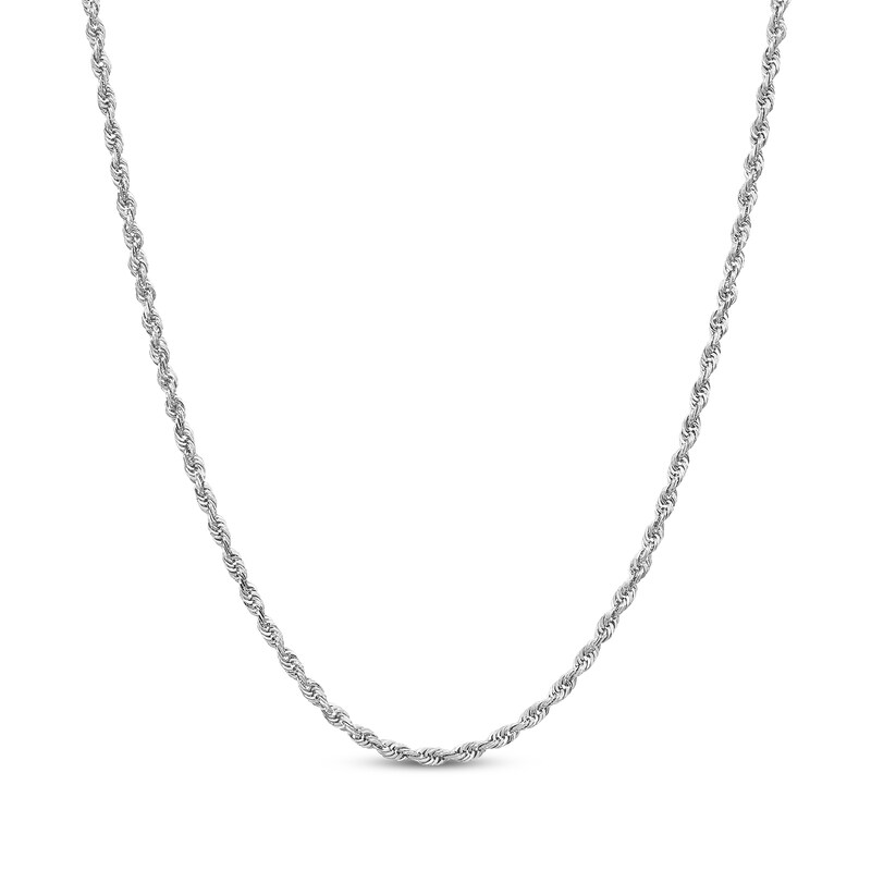 Main Image 1 of Semi-Solid Rope Chain Necklace 14K White Gold 22&quot;