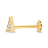 Thumbnail Image 2 of Cubic Zirconia Triangle Single Helix Stud 14K Yellow Gold - 18G 8MM