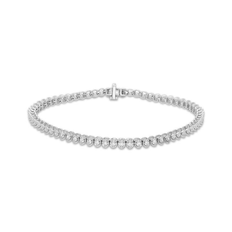 Main Image 1 of Diamond Line Tennis Bracelet 1 ct tw 10K White Gold 7"