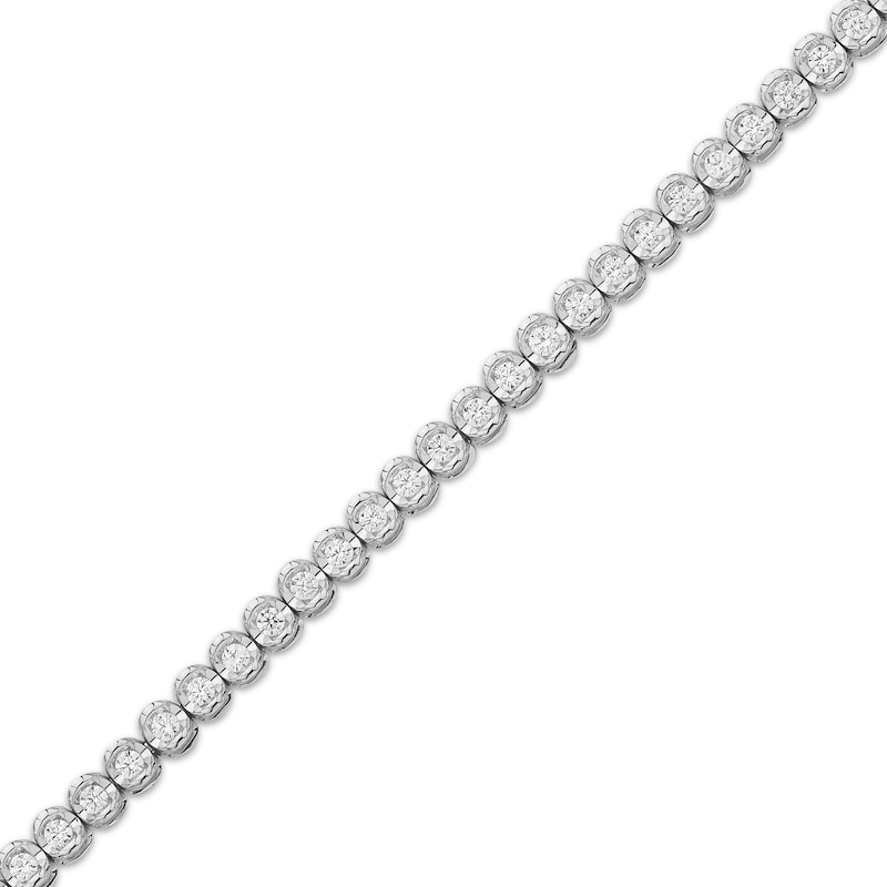 Main Image 2 of Diamond Line Tennis Bracelet 1 ct tw 10K White Gold 7"
