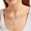 Thumbnail Image 2 of Cultured Pearl & White Lab-Created Sapphire Twist Necklace Sterling Silver 18"