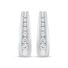 Thumbnail Image 2 of Diamond J-Hoop Earrings 1/4 ct tw 10K White Gold