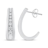 Thumbnail Image 3 of Diamond J-Hoop Earrings 1/4 ct tw 10K White Gold
