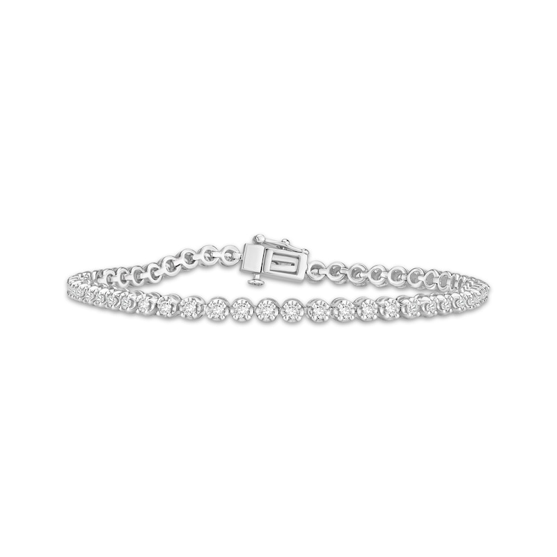 Main Image 1 of Lab-Grown Diamonds by KAY Tennis Bracelet 2 ct tw 14K White Gold 7&quot;