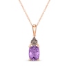 Thumbnail Image 1 of Le Vian Cushion-Cut Amethyst Necklace 1/15 ct tw Diamonds 14K Strawberry Gold 20"