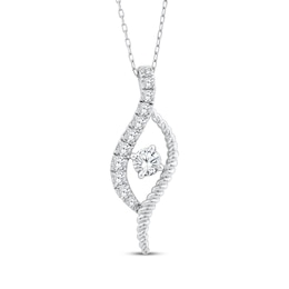 Threads of Love Diamond Swirl Necklace 1 ct tw 10K White Gold 18"