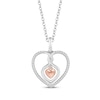 Thumbnail Image 1 of Hallmark Diamonds Heart Dangle Necklace 1/10 ct tw Sterling Silver & 10K Rose Gold 18"