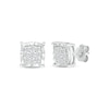 Thumbnail Image 1 of Multi-Diamond Cushion-Shaped Stud Earrings 1/4 ct tw Sterling Silver